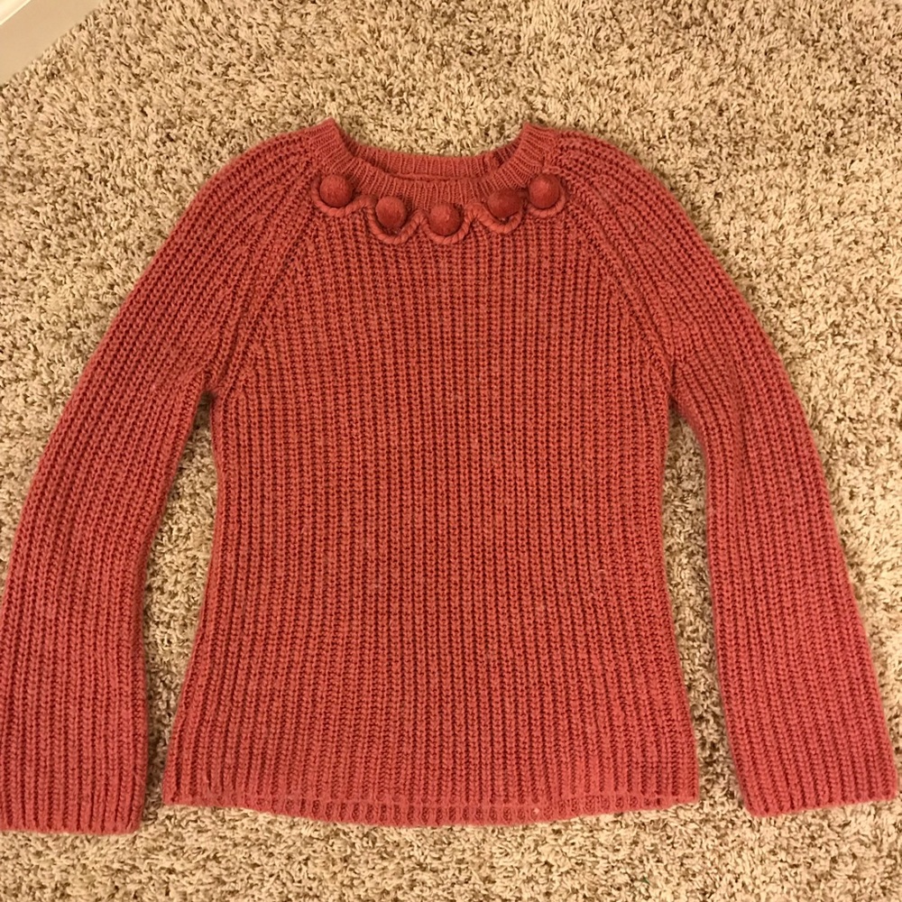 Zara Pink Girls Pom Pom Sweater Size 11-12